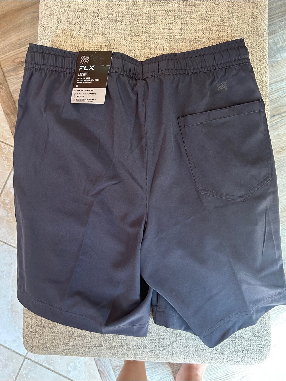 Men's Athletic Drawstring Shorts in Dark Blue - Picture 2 of 5